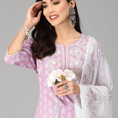 Stylum Women's Embroiderd & Printed Rayon Kurta Pant Dupatta Set (KPDRANGOON)