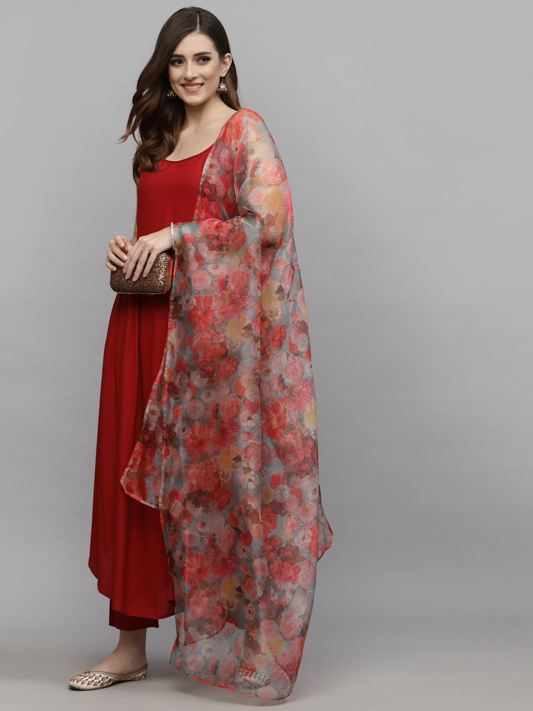 Kurta Pant with Printed Dupatta