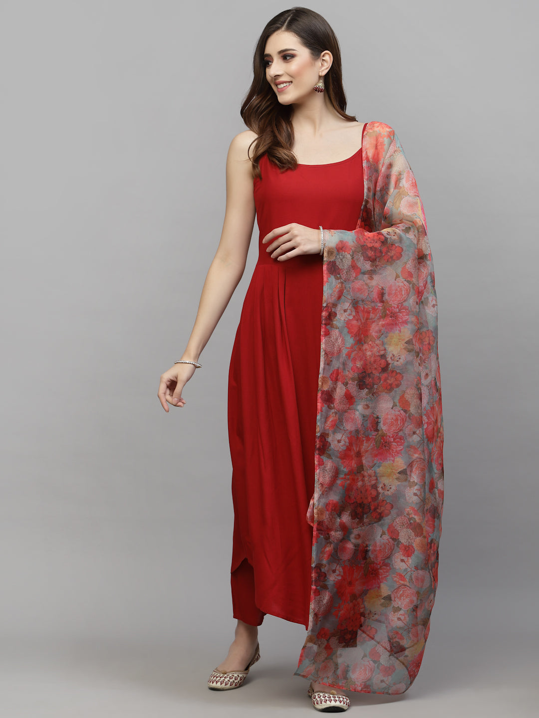 Kurta Pant with Printed Dupatta