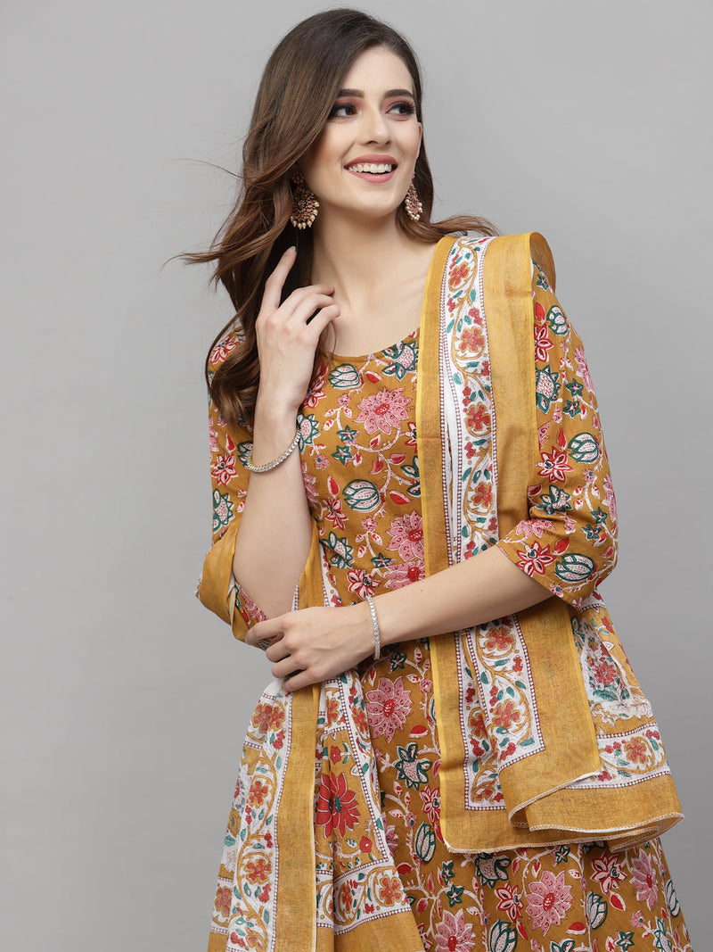 Cotton Kurta Pant Dupatta Set