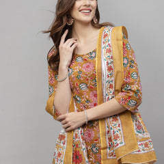 Cotton Kurta Pant Dupatta Set