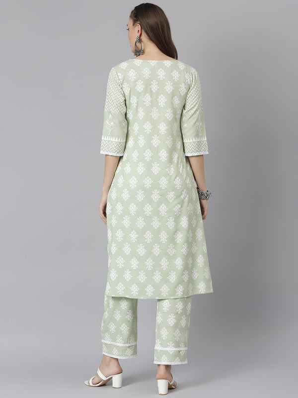 Rayon Straight Kurta Pant Set