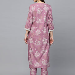 Stylum Women's Floral Printed Rayon Kurta Pant Set (KPSTELLA)