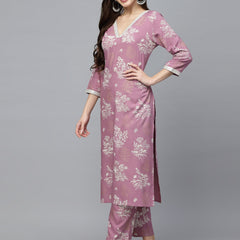 Stylum Women's Floral Printed Rayon Kurta Pant Set (KPSTELLA)