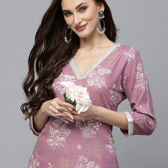 Stylum Women's Floral Printed Rayon Kurta Pant Set (KPSTELLA)