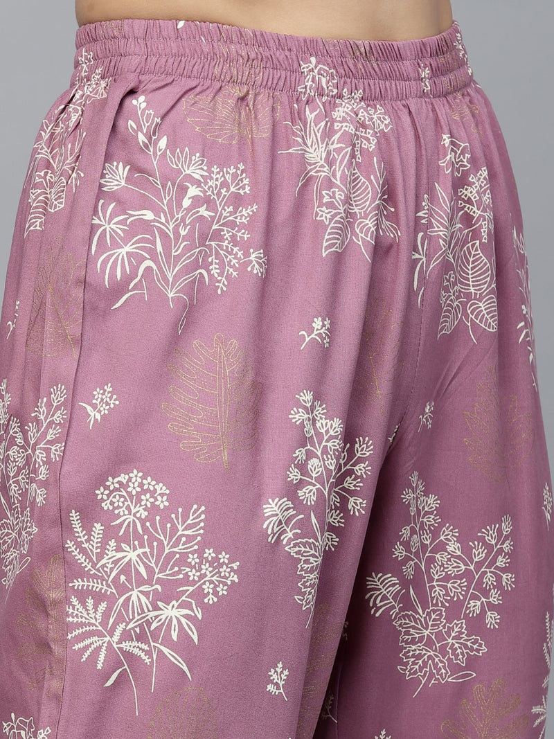 Stylum Women's Floral Printed Rayon Kurta Pant Set (KPSTELLA)