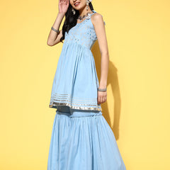 Kurta Sharara with Printed Dupatta