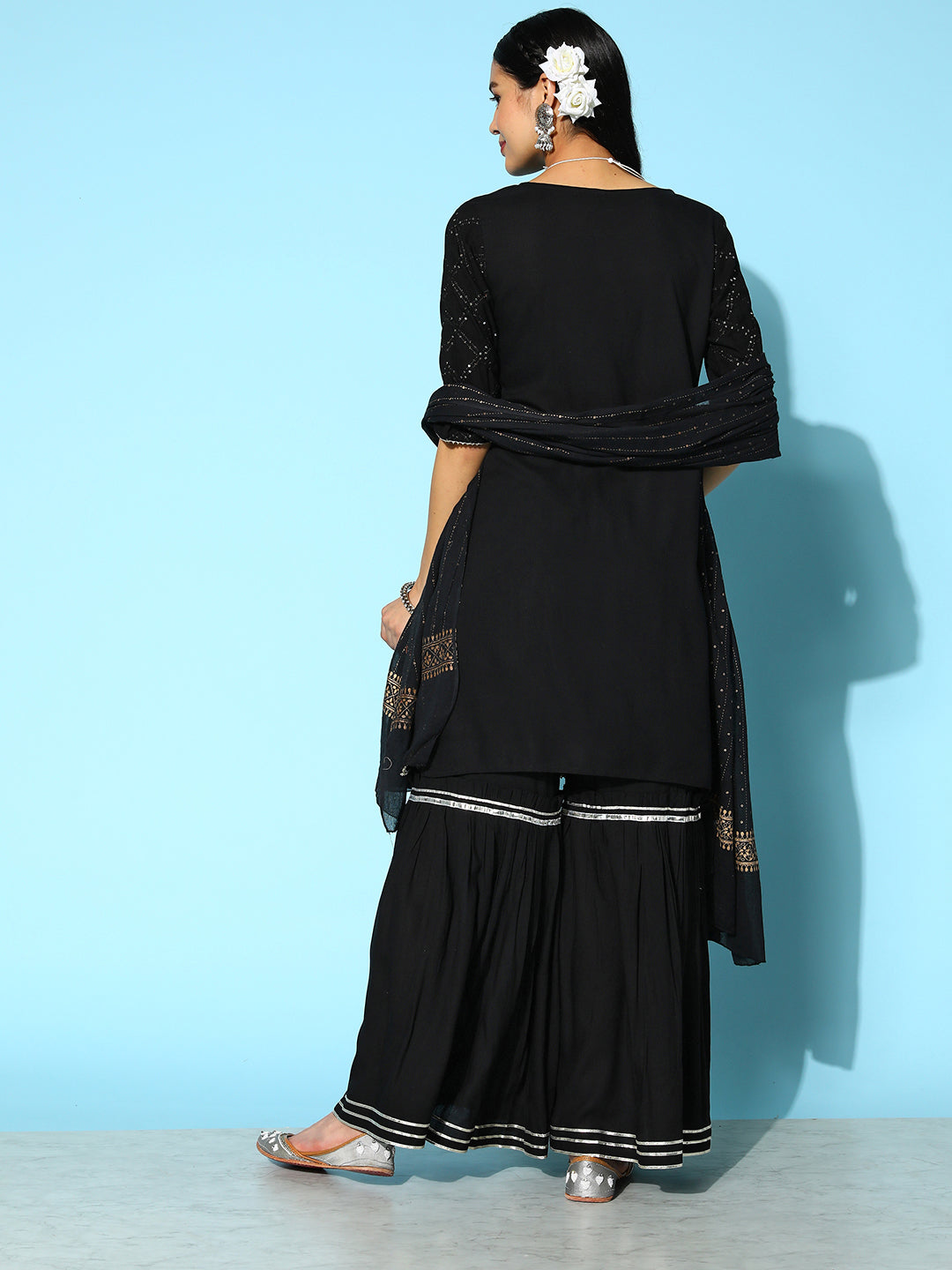 Rayon Kurta Sharara Dupatta Set