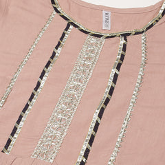 Rayon Pleated Kurta Sharara Dupatta Set