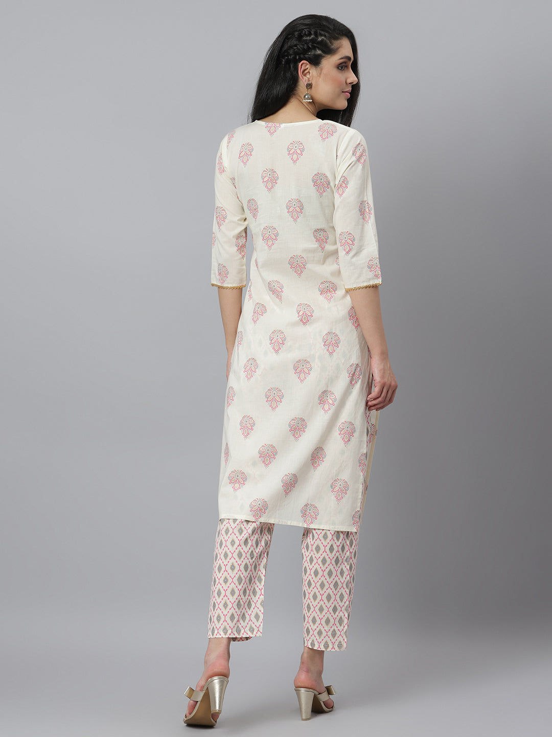 Buy Embroidered Short Kurta With Printed Pants by Designer ARCHANA SHAH  Online at Ogaan.com