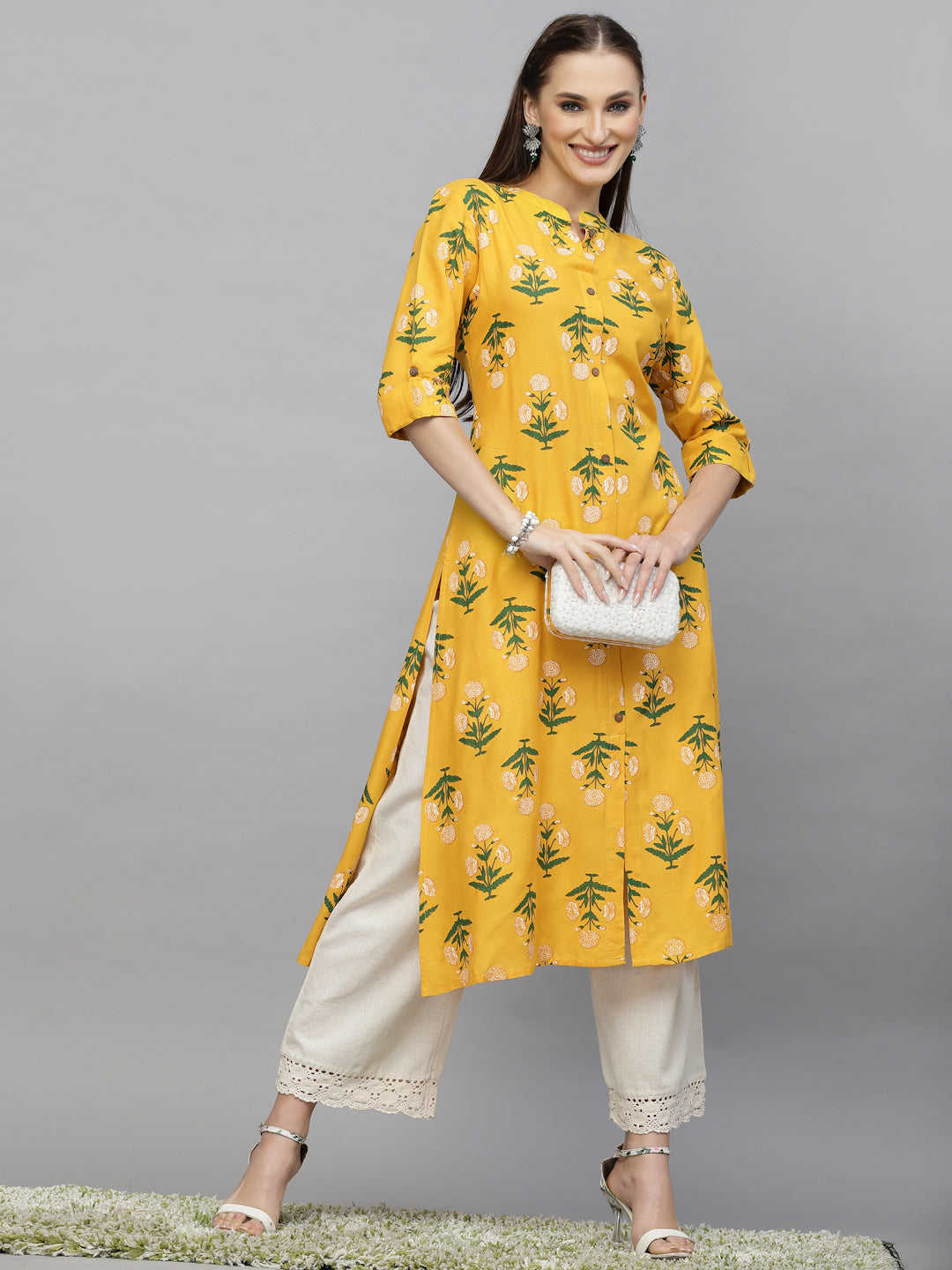 Floral Printed A-Line Kurta