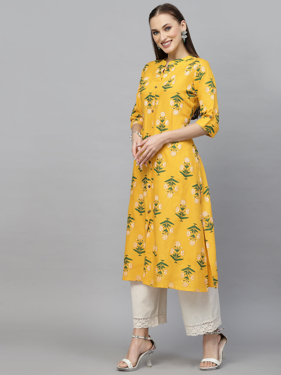 Floral Printed A-Line Kurta