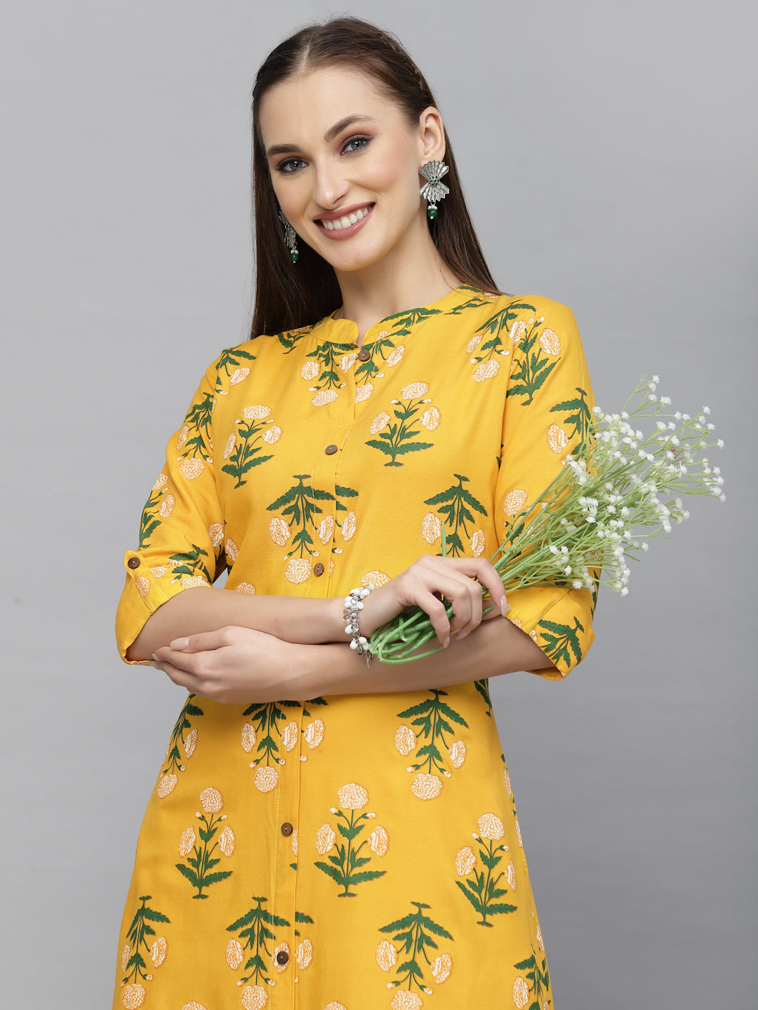 Floral Printed A-Line Kurta