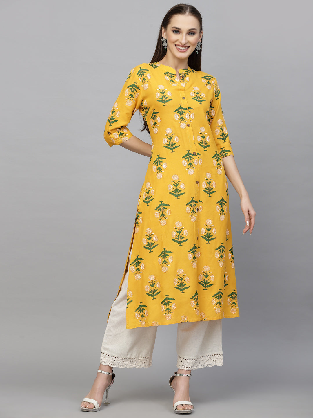 Floral Printed A-Line Kurta