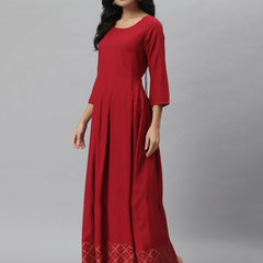 Rayon Flared Kurta Dupatta Set