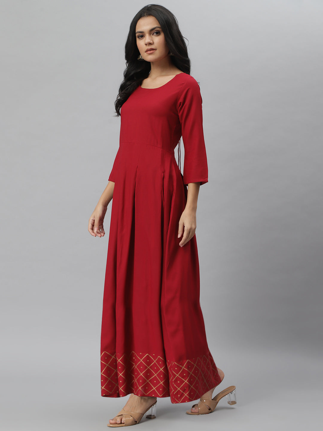 Rayon Flared Kurta Dupatta Set