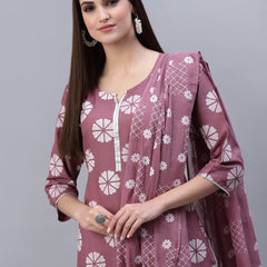 Cotton Straight Kurta Pant Dupatta Set