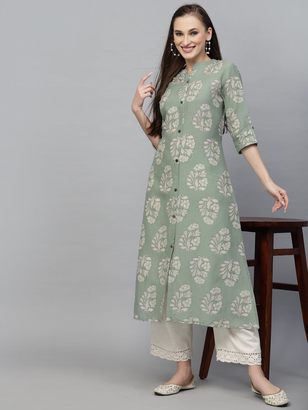 Stylum Women's Printed Rayon A-Line Kurta (NORAPISTA)