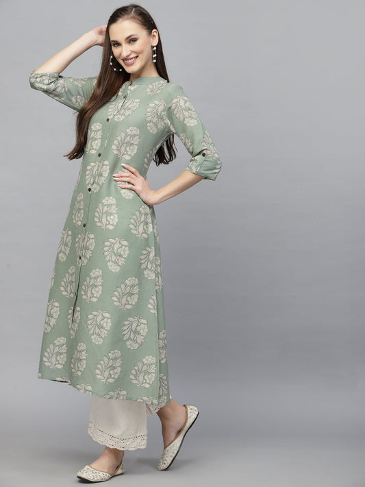 Stylum Women's Printed Rayon A-Line Kurta (NORAPISTA)