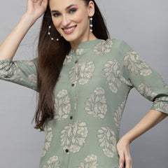 Printed Rayon A-Line Kurta for Women