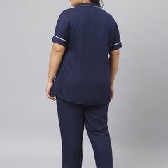 Stylum Women's Solid Rayon Plus Size Night Suit Set (NIST003)