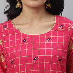 Printed Rayon Flared Kurta