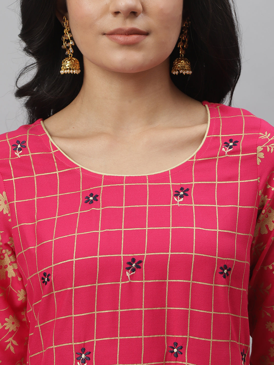 Printed Rayon Flared Kurta