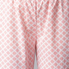 Stylum Women's Printed Cotton Straight Kurta Pant Dupatta Set (PinkChecksKpdSet)