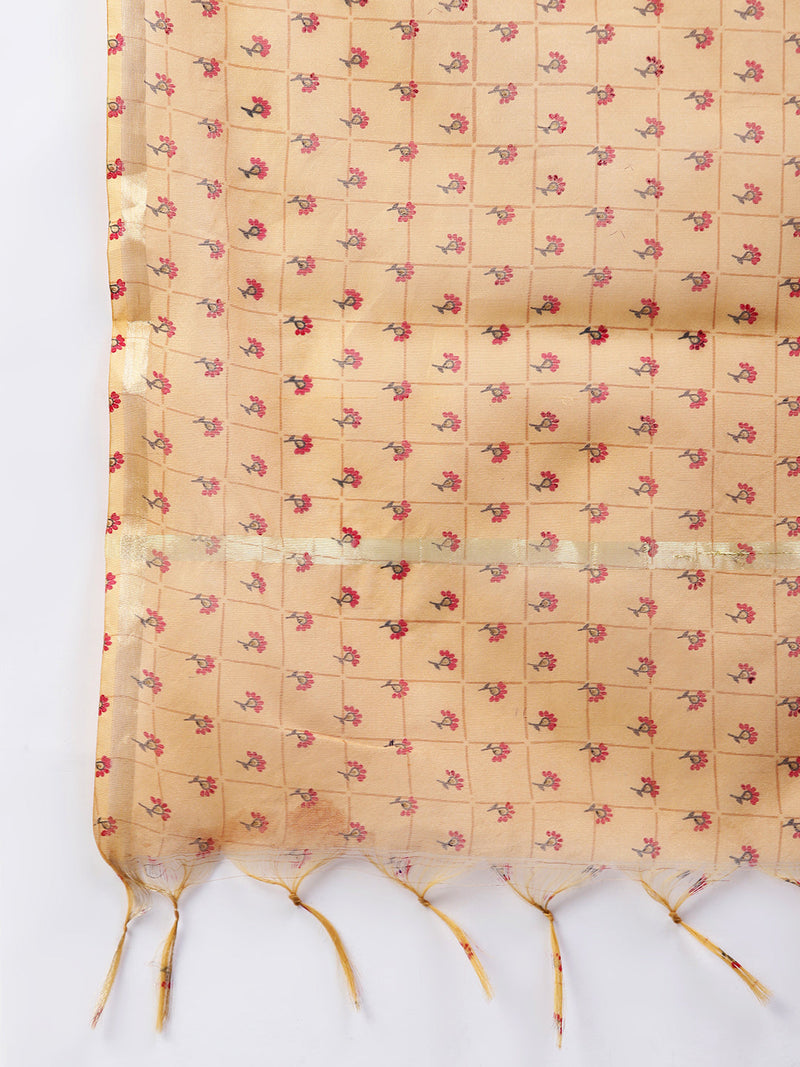 Stylum Women's Embroidered Rayon Flared Kurta Dupatta Set (Pinkpankhkdset)