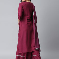 StylumÃÂ Women Embellished Rayon Straight Kurta Sharara Set (Puppleshararaset)