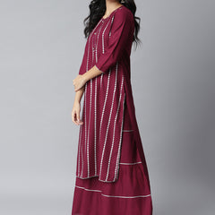 StylumÃÂ Women Embellished Rayon Straight Kurta Sharara Set (Puppleshararaset)