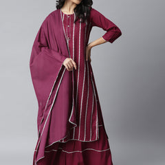 StylumÃÂ Women Embellished Rayon Straight Kurta Sharara Set (Puppleshararaset)