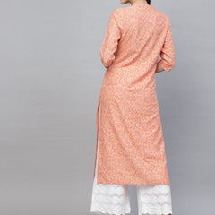 Stylum Women's Printed & Embroidered Rayon Straight Kurta (RASNA)