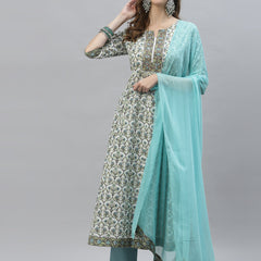 AnarKali Kurta Pant Dupatta Set