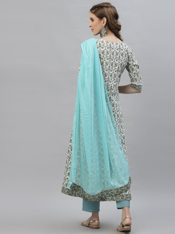 AnarKali Kurta Pant Dupatta Set