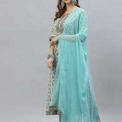 AnarKali Kurta Pant Dupatta Set