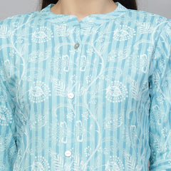 Stylum Women's Printed Rayon A-Line Kurta (SKYTINZI)