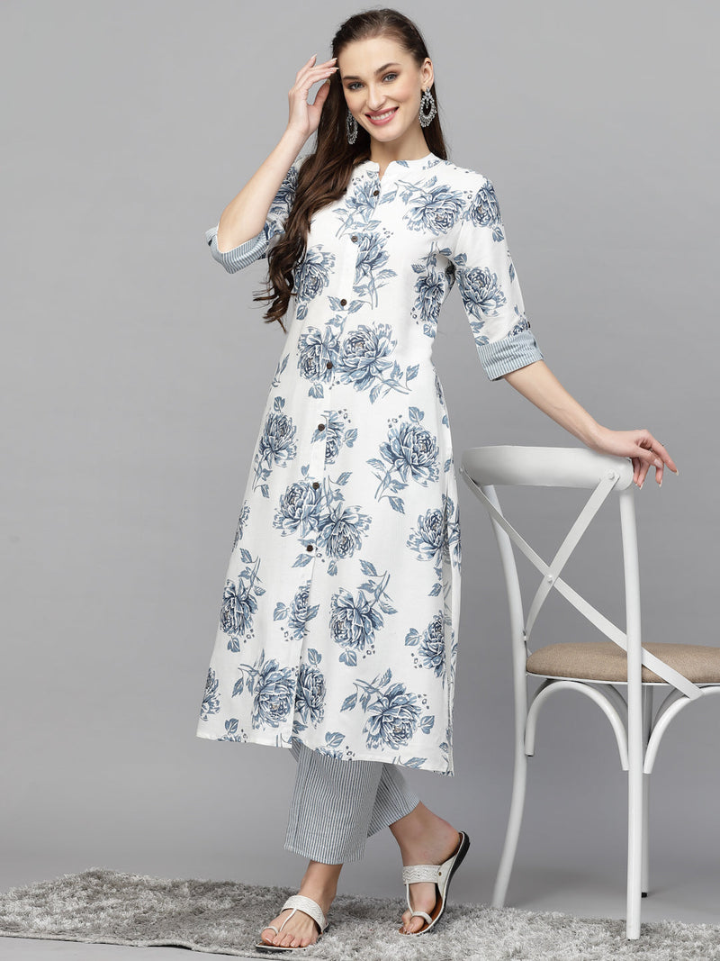 Printed Rayon A-Line Kurta