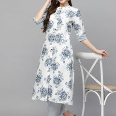 Printed Rayon A-Line Kurta