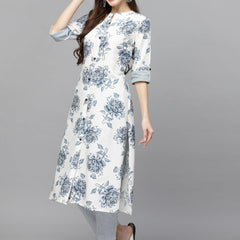 Printed Rayon A-Line Kurta