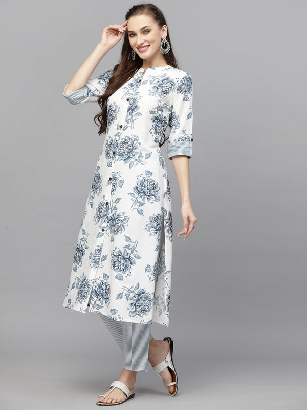 Printed Rayon A-Line Kurta