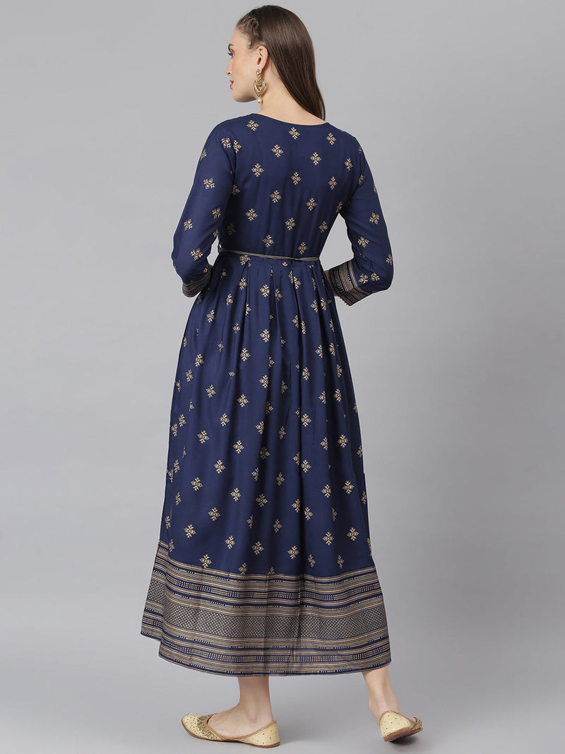 Navy Flared Kurta