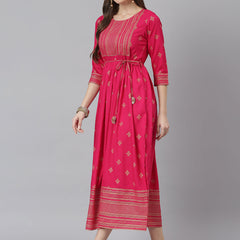 Printed Rayon Flared Kurta