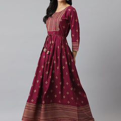 Printed Rayon Flared Kurta