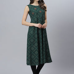 Bandhani Print Rayon Flared Kurta