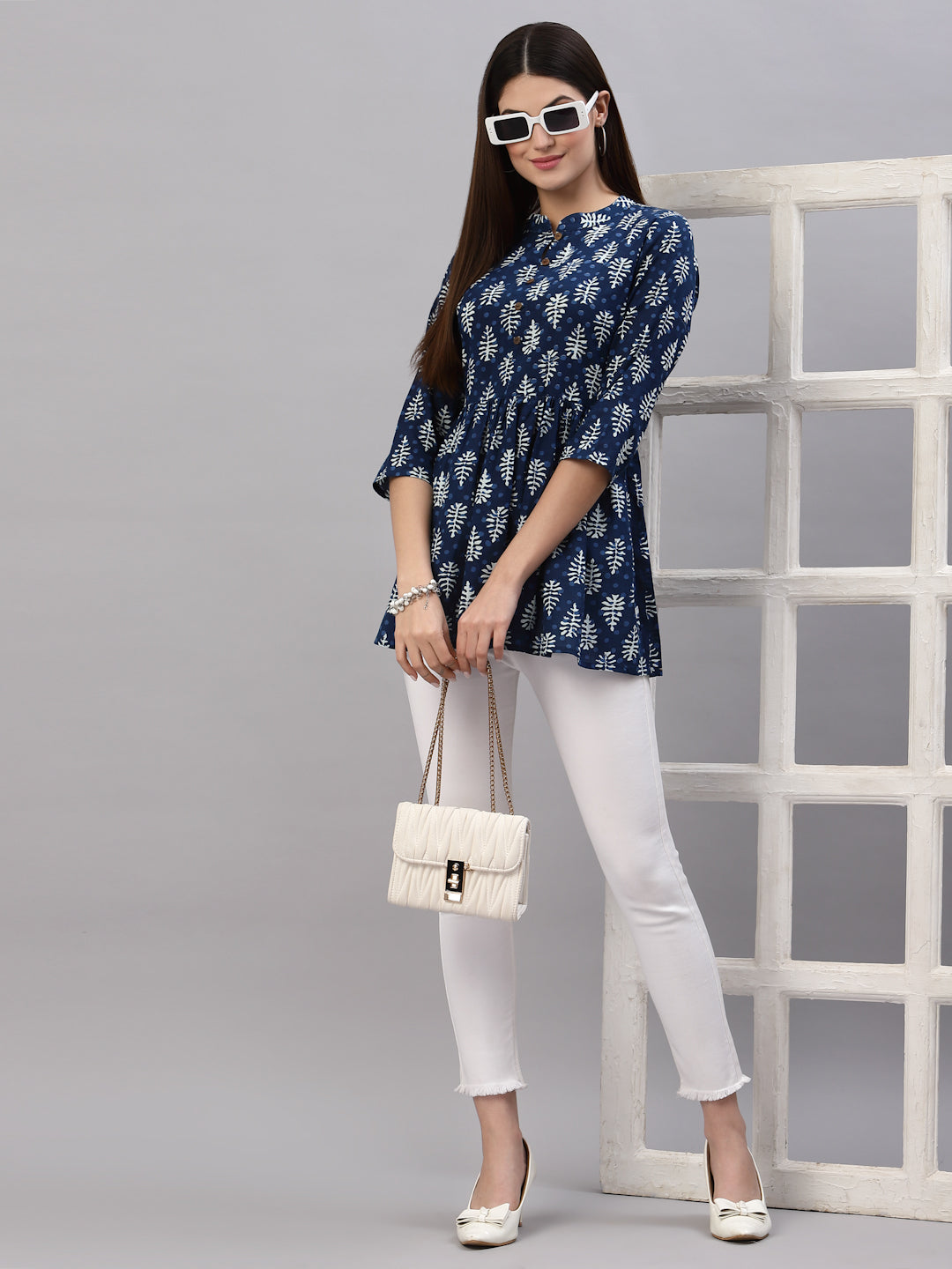 Stylum Women's Printed Cotton Top (ZUCCIBLUE)