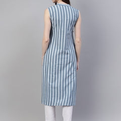 Striped Cotton Straight Kurta